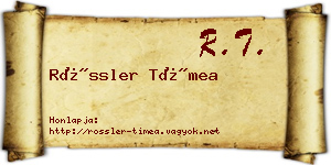 Rössler Tímea névjegykártya